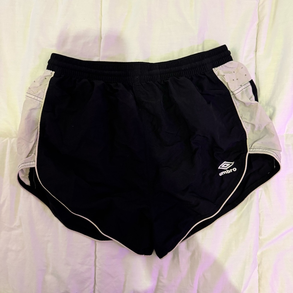 Umbro Women's Black and White Athletic Shorts